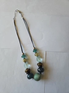 Kette Nachlass Modeschmuck Grün Türkis Halskette - Bild 1 von 4