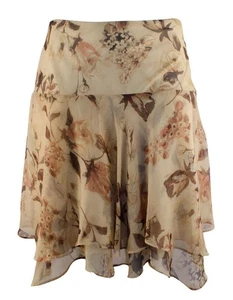 Customer Return Women's Plus Size Floral Georgette Skirt-TM-16W - Picture 1 of 4