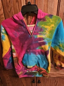 Girls Medium Tie Dye Hoodie MACKINAC ISLAND By Performance Outfitters w 1/4 Zip - Picture 1 of 3