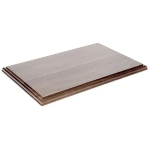 Base de exhibición de madera rectangular de nogal macizo Plymor, 16,75" de ancho x 10,5" de profundidad x 0,75" de alto - Imagen 1 de 1