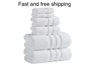 Member's Mark Hotel Premier 6-Piece Towel Set 100% Cotton 3 Sized White - Picture 1 of 10