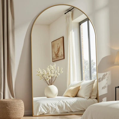 Espejo Arqueado Largo Completo, Espejo de Piso Grande 78"x38" con Soporte, Gran Tamaño F... Foto 1 de 4
