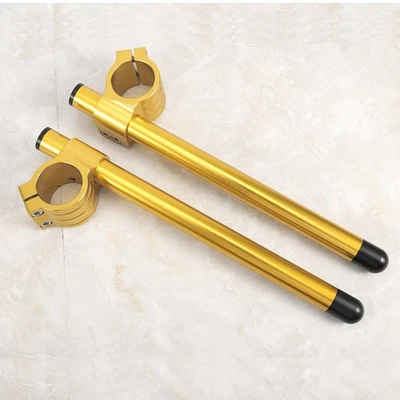 Golden 43mm Universal Motorcycle Clip On Handlebar Fork Aluminum Separate - Image 1 of 4