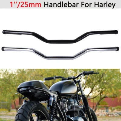1" 25mm Motorcycle Tracker Drag Bars Handlebars For Harley Honda Suzuki Kawasaki - Image 1 of 4