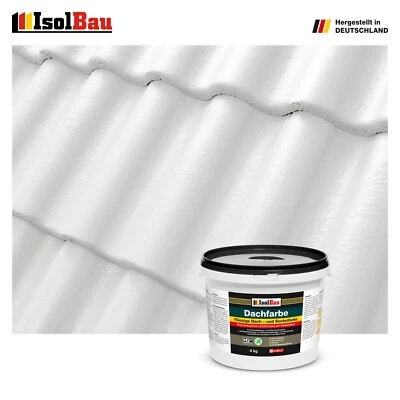 ISOLBAU Dachfarbe Weiss 4 kg Sockelfarbe Fassadenfarbe Dachbeschichtung RAL Farbe