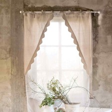 Set Due Mantovane Smerlate Shabby Chic Blanc Mariclò per Tende da Finestra