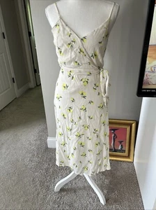 AQUA Spaghetti Strap Midi Dress Lemon Prints Sz S - Picture 1 of 8