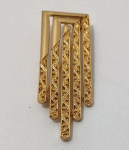 Broche prendedor vintage Monet dorado estilo Art Deco barras rectangulares de 2,25" - Imagen 1 de 4