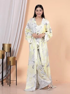 Long Maxi Dress Pure Cotton Modal Fabric Dress Kimono Top Pant With Pocket 1129 - Picture 1 of 8