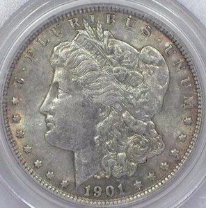 1901 Morgan Silver Dollar $1 Coin Certified PCGS AU55 Rare Date Cert#18019538 - Picture 1 of 4