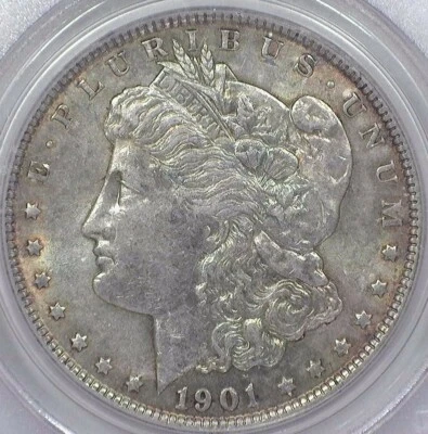 1901 Morgan Silver Dollar $1 Coin Certified PCGS AU55 Rare Date Cert#18019538 - Image 1 of 4