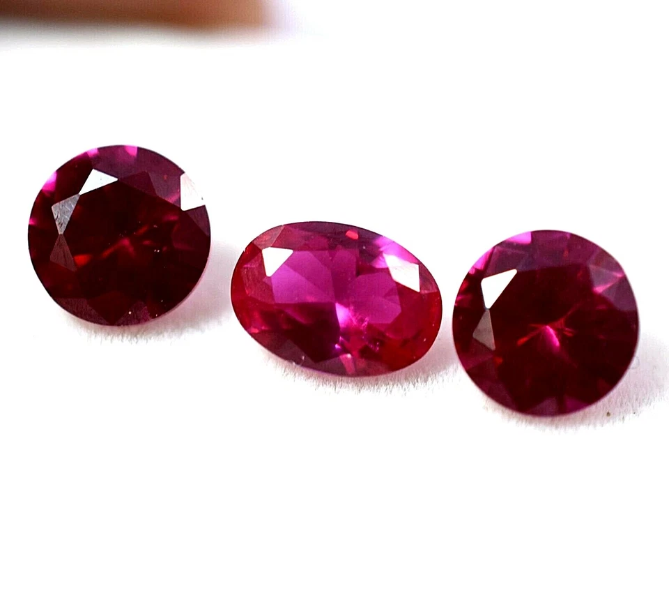Lot Of 2.60 Natural Certified Red Ruby For Jewelry Mix Shape (6x6) Treated Gem - Image 1 of 4