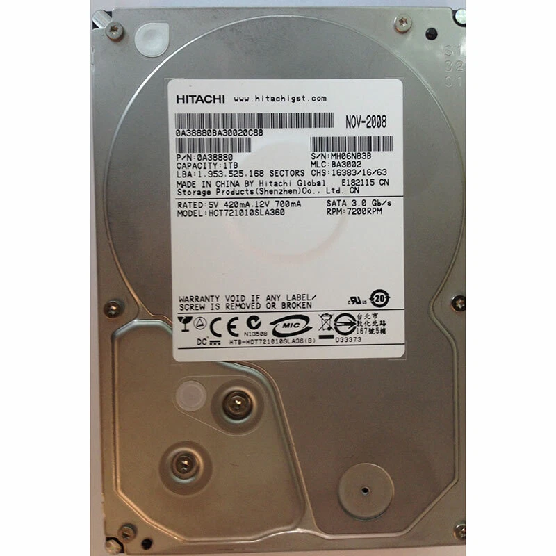 0A38880 - Hitachi 1TB 7200 RPM SATA 3.5" HDD - Image 1 of 1