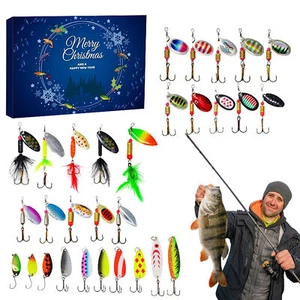 24pcs Fishing Christmas Advent Calendar Gift Box Count Down Tackle For Fishers - Picture 1 of 9