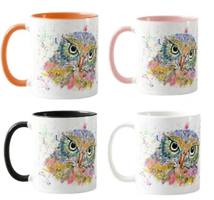 Búho Acuarela Arco Iris Arte Taza Color Oficina Regalo de Trabajo, Escuela - Imagen 1 de 5