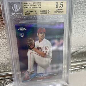 SHOHEI OHTANI 2018 Topps Chrome Prism Refractors RC Rookie Card #150  BGS 9.5