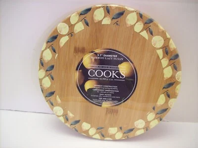 Tocadiscos redondo de bambú Lazy Susan de 9,7" pulgadas - NUEVO Foto 1 de 4