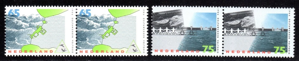 1986 Nederland SC# 708-709 - Delta Project Completion - pairs - M-NH - Image 1 of 1