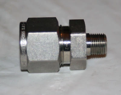 1/2" Tube x 1/8" MNPT SS Fitting Swagelok SS-810-1-2 - Image 1 of 4