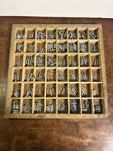 Vintage Stymie Medium Metal Letterpress Print Type 10 Pt W/ Wood Case Tray Box - Picture 1 of 14