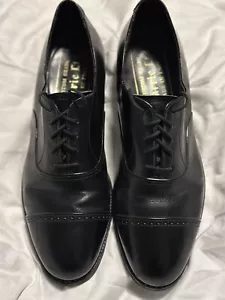 Barrie Ltd Cheaney Church Perf Cap Toe Oxford Black Shoes Size 8 Made in England - Picture 1 of 12