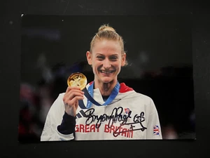 BRYONY PAGE - OLYMPIC GOLD MEDAL TRAMPOLINIST - SIGNED COLOUR PHOTOGRAPH - Picture 1 of 1