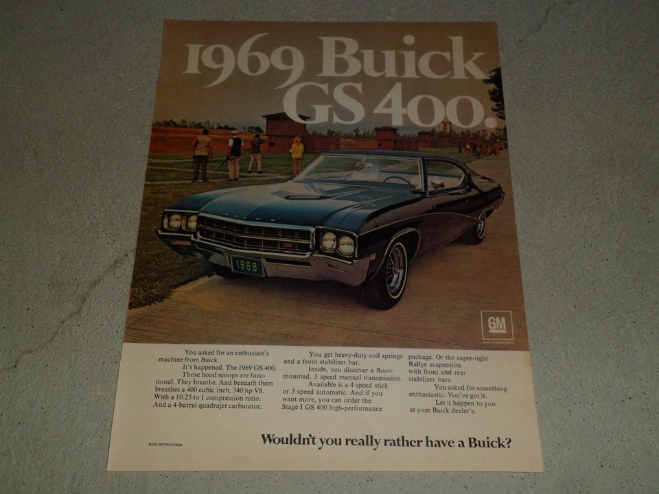 Buick GS 400 GS400 1969 artículo/anuncio  Foto 1 de 1