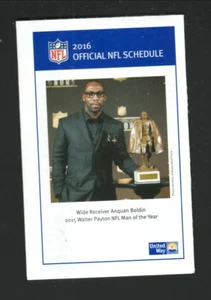 United Way--Anquan Boldin--San Francisco 49ers--2016 NFL calendario de bolsillo - Imagen 1 de 2