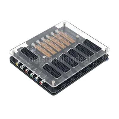 EUR SCART Distributor 6 IN 1 OUT Manual SCART Converter with Acrylic Case ot25 - Image 1 of 4
