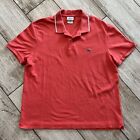 LACOSTE Men's Coral, Salmon Solid Short Sleeve Polo Shirt EU 6 US Size Large
