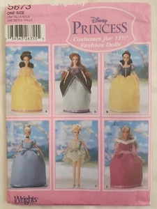 Butterick Sewing Pattern 5673 11 1/2" Fashion Dolls Uncut Princess - Picture 1 of 2