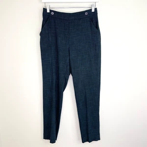 Veronika Maine womens tapered leg pants trousers size 8 navy green tweed pockets - Picture 1 of 9