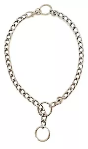 Choker Collar Sub Necklace Kink 22" Double O Ring Neck Stainless Steel Clasped - Picture 1 of 14