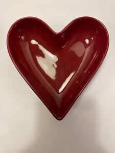 The Pampered Chef Simple Additions Heart Dish #2076 Retired Cranberry Red Color