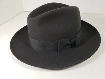 BILTMORE ROYAL ARNO II DARK GRAY FUR FEDORA HAT MADE IN CANADA - Image 1 of 4