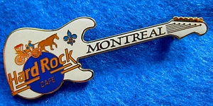 MONTREAL PRE UNIFICATION LOGO HORSE & CARRIAGE FENDER GUITAR Hard Rock Cafe PIN - Picture 1 of 1