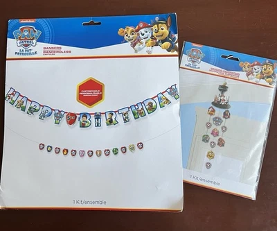 Paw Patrol Nuevo Personalizable Feliz Cumpleaños Banner y Decoración Colgante Foto 1 de 4