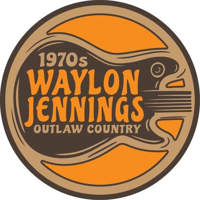 Waylon Jennings 1970s Outlaw Country Classic American Western STICKER Decal