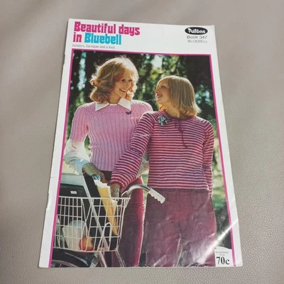 😇 Patons 347 womens Lady Knitting Pattern Book Vintage Bluebell 5 Ply Sweaters - image 1 of 4