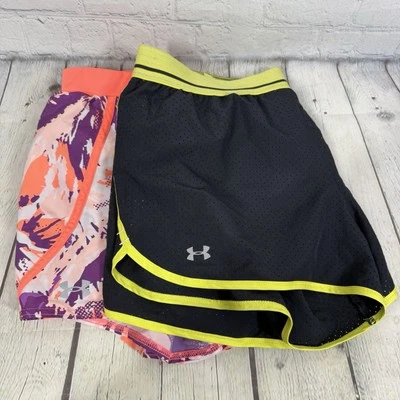 Under Armour Shorts Women Medium Multicolor Run Gym Fly By Perfect Race 2 PC - Image 1 of 4
