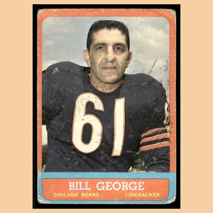 Tarjeta de fútbol americano Bill George #70 1963 Topps Chicago Bears NFL Poor - Imagen 1 de 4