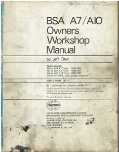 BSA A7 & A10 MOTORRÄDER (1947-62) BESITZER WERKSTATTHANDBUCH - Bild 1 von 1