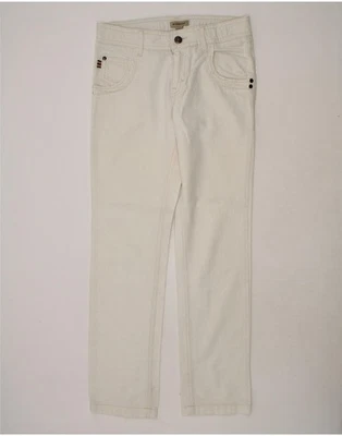 BURBERRY Girls Straight Jeans 9-10 Years W24 L26 White Cotton DG59 - Image 1 of 3