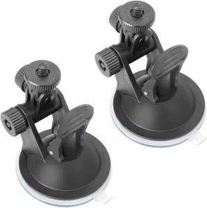 2 Pack Dash Cam Suction Cup Mount with 1/4 Screw Thread Windshield Black - Picture 1 of 7