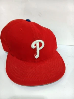 Philadelphia Phillies 59FIFTY Fitted Hat Red World Series Patch Size 7 1/2 New E - Image 1 of 4