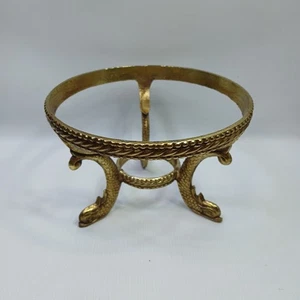 Cuerda de alambre con soporte de huevo orbe vintage tono dorado pez koi diseño decorativo 6,25" ID - Imagen 1 de 7