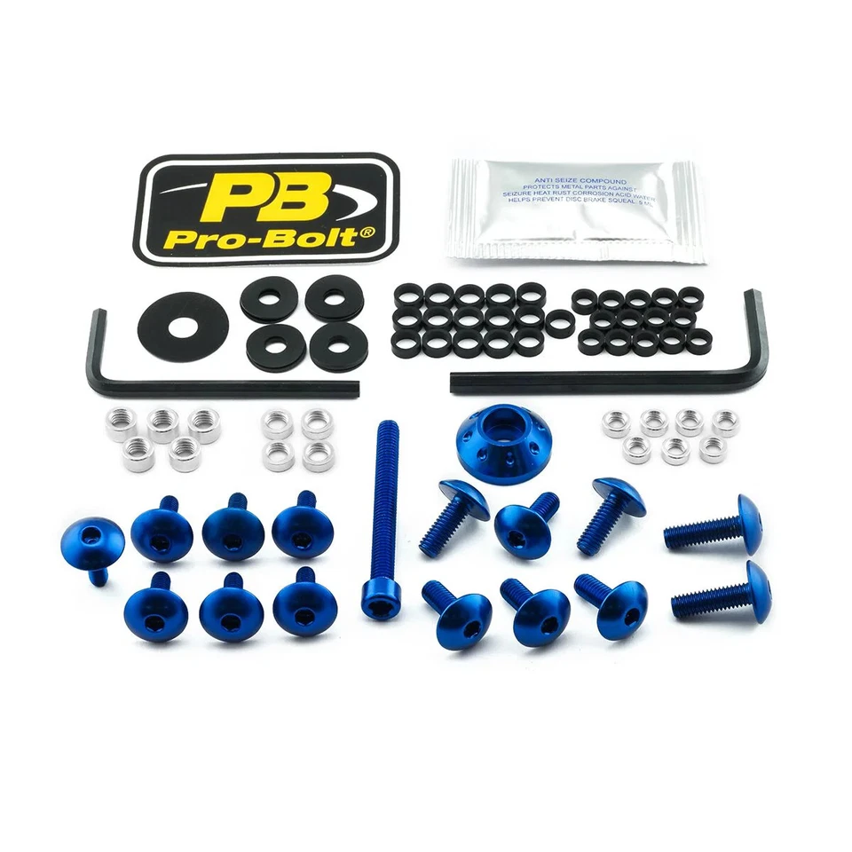 Kit de pernos de carenado de aluminio Pro Bolt azul para Suzuki GSX-R 600 2011-2016 Foto 1 de 1