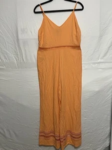 Womens V Neck Jumpsuit Medium Orange w Adjustable Strap BCBGeneration - Picture 1 of 12
