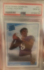 2018 Donruss #317 Lamar Jackson RATED ROOKIE RC RAVENS Graded Gem Mint 10 - Picture 1 of 2