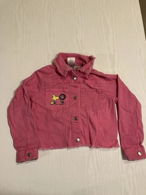 Chaqueta Denim Rosa Peanuts Snoopy & Woodstock Juvenil Talla 7 Flores Bordadas Foto 1 de 4